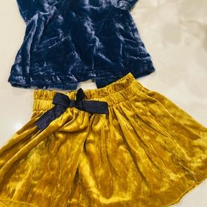 Oshkosh baby girl velvet skirt and top